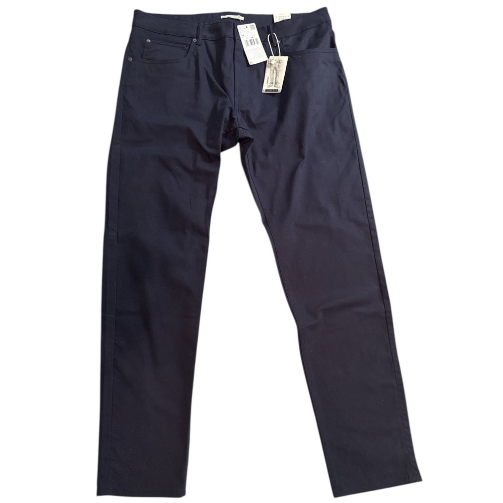 NWT MNG MAN PISA Slim Fit Navy Blue‎ 5 Pocket Pants Mens Size 36x33